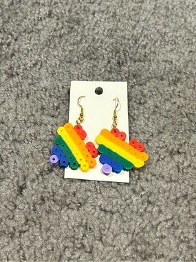 Rainbow heart earrings